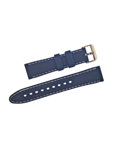 20mm Navy Blue Diamond Pattern Stitched Silicone Watch Band with Quick Release Pins