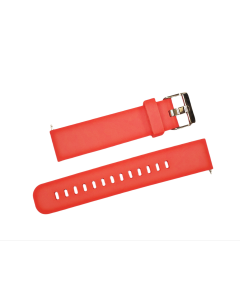 22mm Red Plain Silicone Watch Band with Extra Adjustment Holes and Quick Release Pins