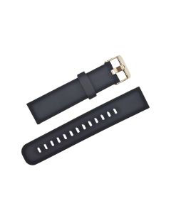 22mm Navy Blue Plain Silicone Watch Band with Extra Adjustment Holes and Quick Release Pins