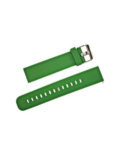 22mm Green Plain Silicone Watch Band with Extra Adjustment Holes and Quick Release Pins