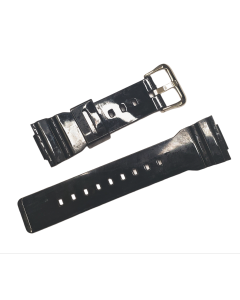 14mm Black Glossy Style TPU Silicone Watch Band
