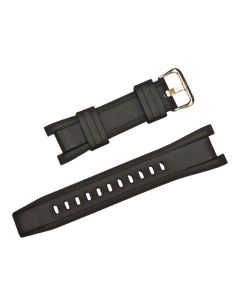 14mm Black Bulky Motorcycle Style TPU Silicone Watch Band