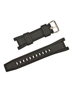 14mm Black Bulky Motorcycle Style TPU Silicone Watch Band