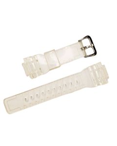 16mm Clear Glossy Flat TPU Silicone Watch Band