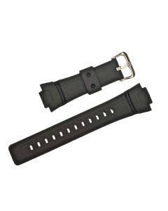16mm Black Matte Shield Style TPU Silicone Watch Band