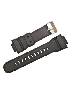 16mm Black Matte Shield Style TPU Silicone Watch Band