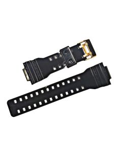 16mm Black Glossy Modern Style TPU Silicone Watch Band