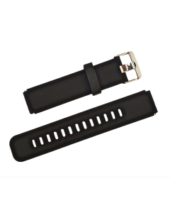 16mm Black Plain Silicone Watch Band with Quick Release Pins