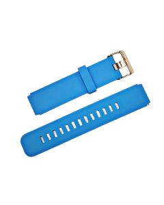 16mm Blue Plain Silicone Watch Band with Quick Release Pins