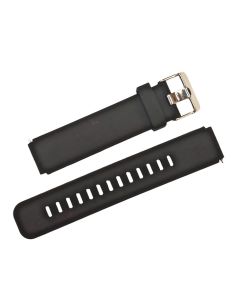 18x21mm Black Plain Silicone Watch Band with Quick Release Pins