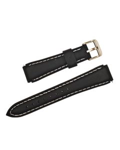 18X21mm Black with White Stitched Silicone Watch Band