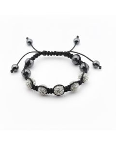 White Crystal Bead Bracelet