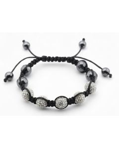 White Crystal Bead Bracelet