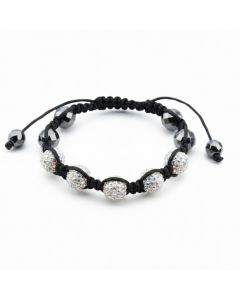 Bright White Crystal Bead Bracelet