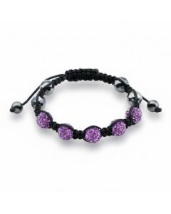 Lavender Crystal Bead Bracelet