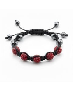 Dark Red Crystal Bead Bracelet