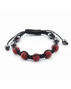 Kid's Dark Red Crystal Bead Bracelet
