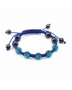 Kid's Turquoise &  Blue Crystal Bead Bracelet