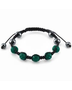 Kid's Dark Green Crystal Bead Bracelet