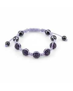 Kid's Purple Crystal Bead Bracelet