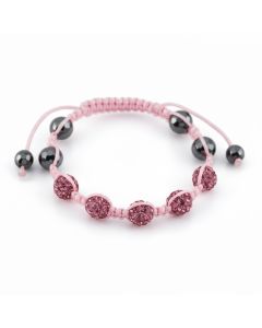 Kid's Pink Crystal Bead Bracelet