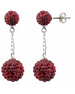 10K Tri Color Shimmery Square Drop Down Earrings