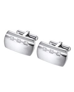 Rectangle brushed cuff links with CZ