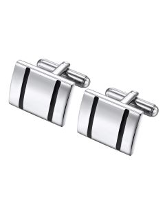 Double vertical line cuff links
