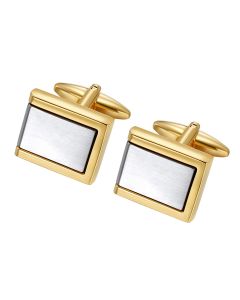 Square two tone cuff links