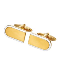 Two tone brushed step cuff links