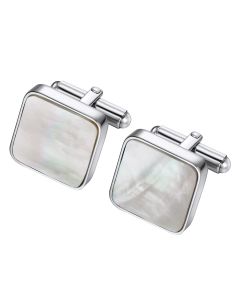 Cushion mother of pearl cuff links