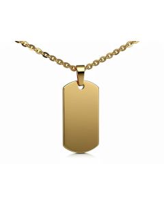 Yellow Plated Stainless Steel Glossy Dog Tag