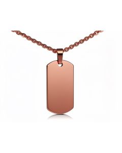Rose Gold Plated Stainless Steel Glossy Dog Tag
