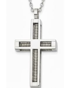 Stainless Steel Industry Style Cross Pendant