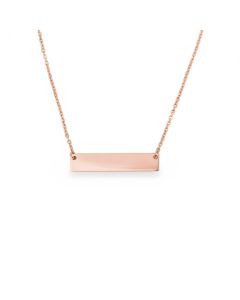 Stainless Steel Rose Bar Necklace