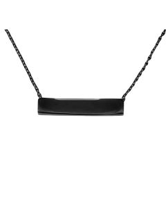 Stainless Steel Black Bar Necklace