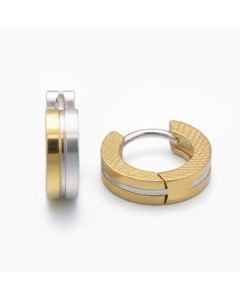 4mm Two Tone Stainless Steel Huggies