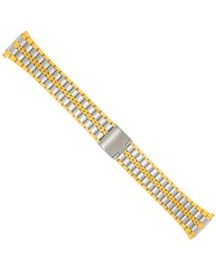 Two Tone 16-22mm Train Track Style Buckle Watch Strap