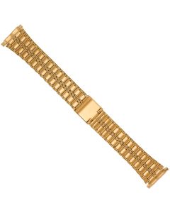 Yellow Metal 16-22mm Train Track Style Buckle Watch Strap