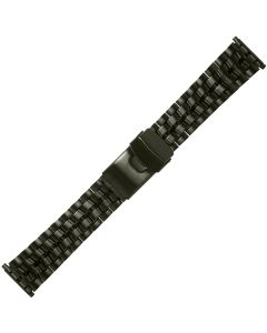 Black Metal 18-22mm Tire Style Buckle Metal Watch Strap