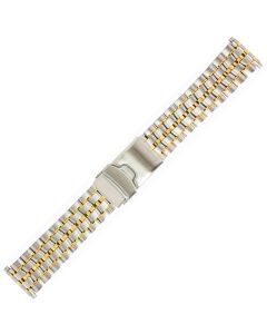 Two Tone Metal 18-22mm Tire Style Watch Strap