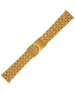 Yellow Metal 18-22mm Tire Style Buckle Metal Watch Strap