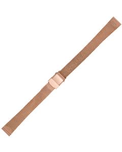 Rose Metal Mesh Buckle Watch Strap 14mm Straight Ends