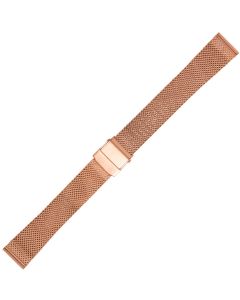Rose Metal Mesh Buckle Watch Strap 18mm Straight Ends