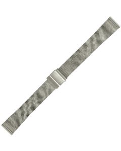 Stainless Steel Mesh Buckle Watch Strap 16mm Straight Ends