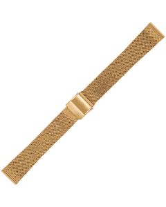 Yellow Metal Mesh Buckle Watch Strap 16mm Straight Ends