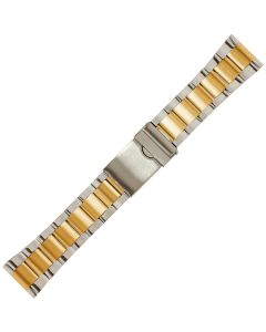 Two Tone 24mm Flat Box Style Buckle Watch Strap