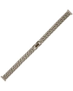 Stainless Steel 12mm Puffed Curb Chain Style Buckle Watch Strap