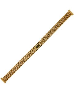 Yellow Metal 12mm Puffed Curb Chain Style Buckle Watch Strap