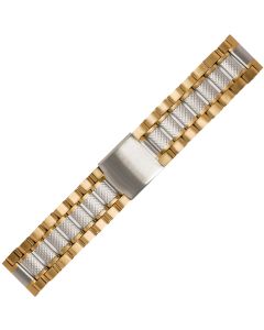 Two Tone Metal 24mm Spool Style Buckle Watch Strap